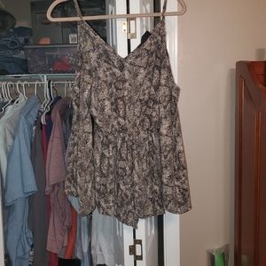 Printed Romper cold shoulder